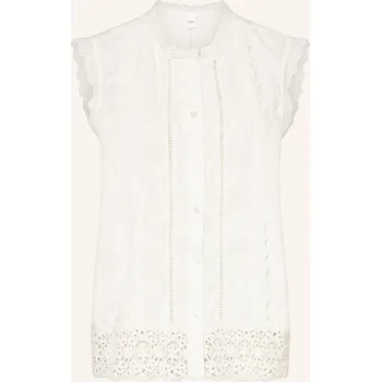 Y.A.S. Dámský Halenkový Top S Děrovanou Krajkou, bílá, 36