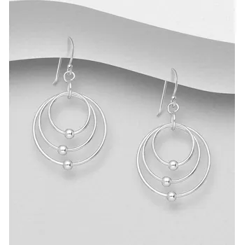 Náušnice Náušnice ze stříbra 925 s kruhovými články s kuličky
