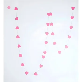Dekorační girlanda srdce růžová
