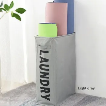 Koš na prádlo Elegantní skládací prádelní koš z oxford látky | úložný koš, prádelní koš - Světle šedý běžný typ bez kladky