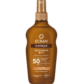 Přípravek na opalování Opalovací olej Ecran Sunnique Broncea+, SPF 50, 200ml