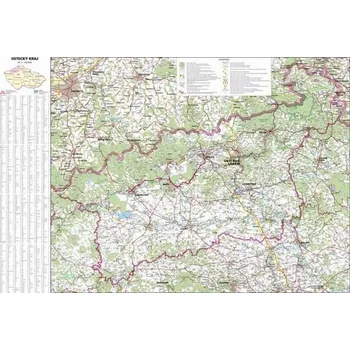 Nástěnná mapa Ústecký kraj 1:130 000 150 x 97 cm