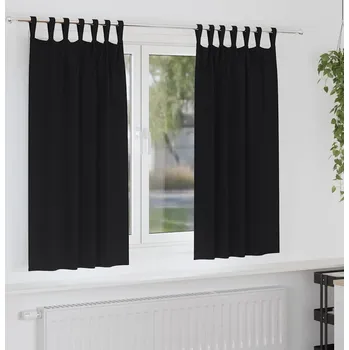 Koupelnový nábytek vidaXL Závěsy na zatemnění s kroužky 2 pcs Černá 175 x 140 cm [4107539]