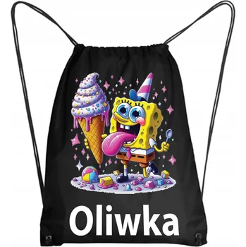 Školní batoh Školní Vak/Batoh na Tělocvik do Školky Školy SPONGEBOB + JMÉNO 3