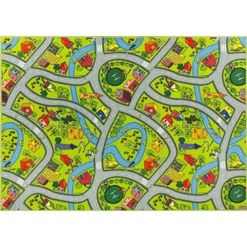 Koberec Balta Dětský kusový koberec Uličky 12 zelený Rozměr: 100x200 cm
