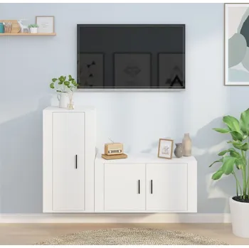 Obývací stěna vidaXL 2dílný set TV skříněk kompozitní dřevo [3188475] Barva: Bílá