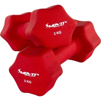 2 ks šestihranná činka s neoprenovým potahem 2x3 kg, červená