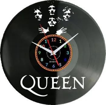 Hodiny QUEEN HODINY NÁSTĚNNÉ DEKORATIVNÍ MODERNÍ VINYLOVÁ DESKA