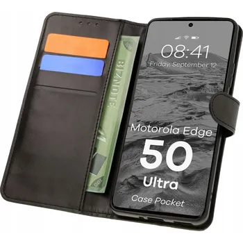 Pouzdro na mobilní telefon Flipové pouzdro Bizon pro Motorola Edge 50 Ultra, černé