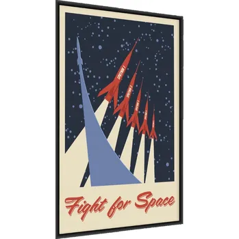Obraz Plakát v Rámu RAKETA Vesmír Retro Styl 50x70 cm