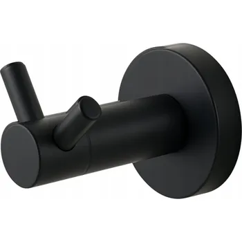 Věšák BALNEO Dvojitý koupelnový háček QUBE ČERNÝ NEREZOVÁ OCEL Věšák