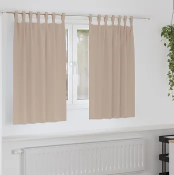 Roleta vidaXL Závěsy na zatemnění s kroužky 2 pcs Taupe 140 x 140 cm [4107548]