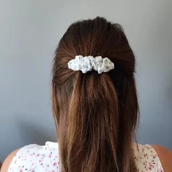 Spona do vlasů scrunchie kvítky 8 cm