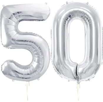 Balónek Fóliové balónky číslo 50 stříbrné, 86 cm