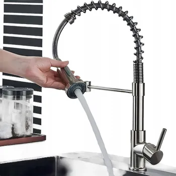 Vodovodní baterie KUCHYŇSKÁ BATERIE s FLEXIBILNÍ RAMÍNKO KOHOUTEK G3/8 SNADNÁ MONTÁŽ