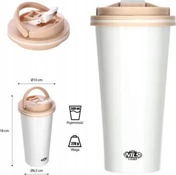 Termoska Robustní termoska NILS s hrnkem, dvojitá stěna, protiskluzová