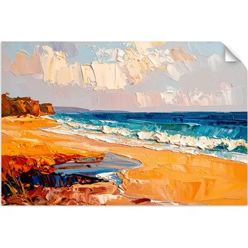 Obraz PLAKÁT SAMOLEPKA DO OBÝVACÍHO POKOJE KUCHYNĚ Pláž Moře Krajina jako malovaná 60x40