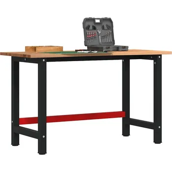 Dílna vidaXL Pracovní stůl tmavě hnědý 140 x 60 x 81,5 cm masivní dub [3309676] Barva: světle hnědá