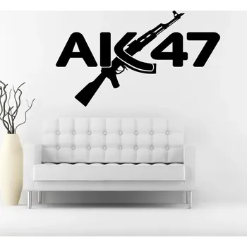 Samolepící dekorace AK 47 - vinylová samolepka na zeď 80x47cm