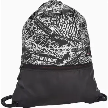 Sportovní taška PORSCHE Gym Bag Motorsport Fanwear Taška batůžek na věci na převlečení černobílý potisk (Exkluzivní sportovní taška Porsche vyrobená ze 100% recyklovaného materiálu.)