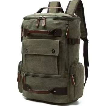 Městský batoh Canvasio plátěný retro batoh Parera Zelený 25 l