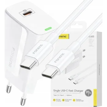 RYCHLÁ SÍŤOVÁ NABÍJEČKA PRO TELEFON USB-C 20W + KABEL TYPE-C QUICK CHARGE