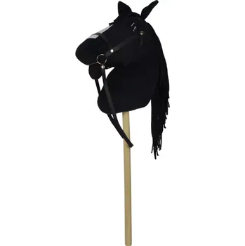 plyšák Kůň na tyči plyš 70cm na baterie se zvukem černý