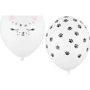 Balónek Balónky Pastelové Bílé KOČIČKA Tlapky Narozeniny Party