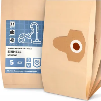 Sáček do vysavače 5x SÁČEK do VYSAVAČE Einhell NTS 1500 PAPÍROVÝ 2-vrstvý Velký SÁČKY 2A