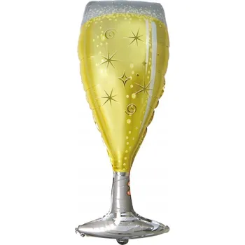 Balónek VELKÝ Fóliový Balón SKLENICE Šampaňského Šampaň 98cm