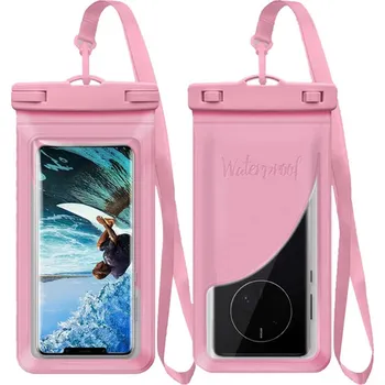 Pouzdro na mobilní telefon Pouzdro pro Apple iPhone + šňůrka - voděodolné - plast / guma - světle růžové