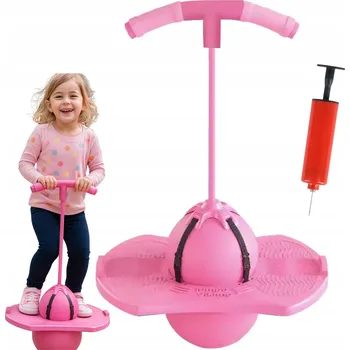 Hopsadlo Pogo tyč skákací růžová gumová 72 cm