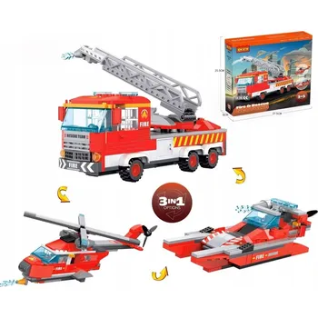 ostatní stavebnice Stavebnice Cogo 3 v 1 Hasiči - auto, vrtulník, motorový člun