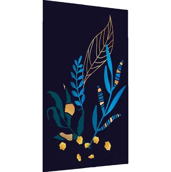 Obraz Plakát v Rámu Modré Drobné LISTY Dekor 50x70