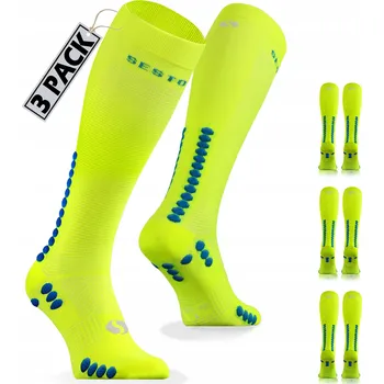 Pánské ponožky Sesto Senso 3 páry vysokých běžeckých ponožek velikost 47-50, žluté