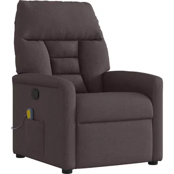 Masážní přístroj vidaXL Masážní polohovací křeslo textil [4015558] Barva: tmavě hnědá