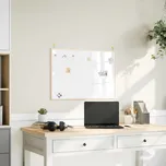 vidaXL Magnetická bílá tabule s rámem z masivního borovicového dřeva 80 x 55 cm [4017406]