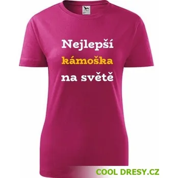 Dámské tričko Tričko nejlepší kámoška na světě - Barva: purpurová, Velikost XL