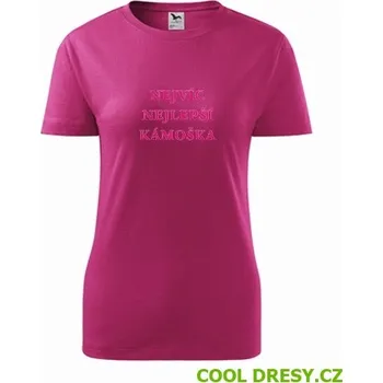 Dámské tričko Tričko nejvíc nejlepší kámoška - Barva: purpurová, Velikost XL