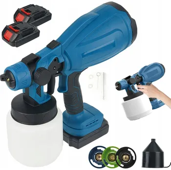Stříkací pistole STŘÍKAČ NA BARVY, 250W STŘÍKACÍ PISTOLE SE 3 TRYSKAMI A 3 VZORKY + 2 BATERIE