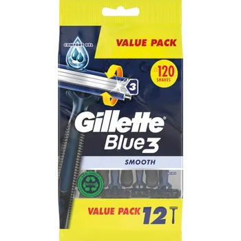 Holítko Gillette Jednorázový strojek Blue3 12ks Smooth