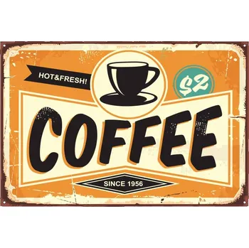 Obraz Plechová cedule Coffee