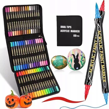 PROFESIONÁLNÍ DVOJITÉ OBOUSTRANNÉ FIXY 60 BAREV + TAŠKA