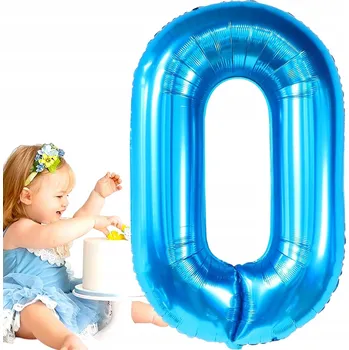Balónek FÓLIOVÝ BALÓNEK ČÍSLICE 0 NULA MODRÝ NAROZENINY 100cm
