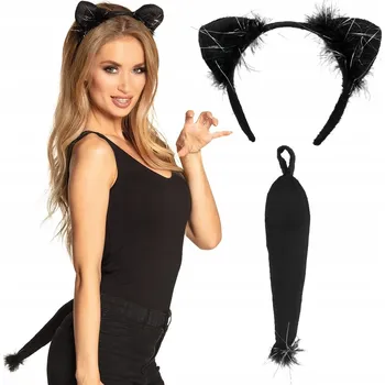 Karnevalový kostým Sada Kočka (čelenka, ocas), Kotě, Kočička