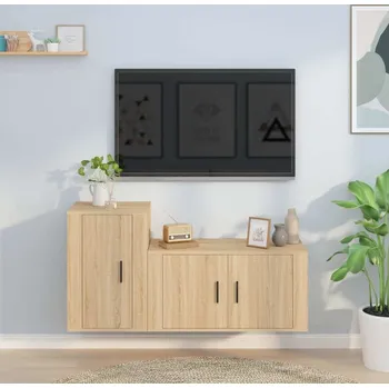 Obývací stěna vidaXL 2dílný set TV skříněk kompozitní dřevo [3188463] Barva: dub sonoma