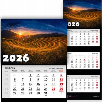 Obraz Kalendář 2026 trojdílný – krajiny, výhledy, příroda a klid MIX VZORŮ