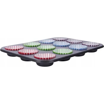 Forma na pečení Forma NA MUFFINY plech na pečení muffinů, košíčků + papírové košíčky