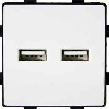 Elektrická zásuvka Modul Vložka Zásuvka Nabíječka USB A+A 3.1A Černá do Rámečků DC Smart Home