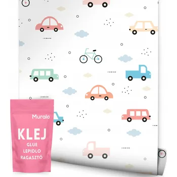 Fototapeta Tapeta pro kluka AUTA Obláčky Proužky Dekorace